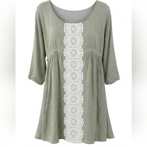 Flying Tomato Midi Boho Dress White Lace SZ Medium New